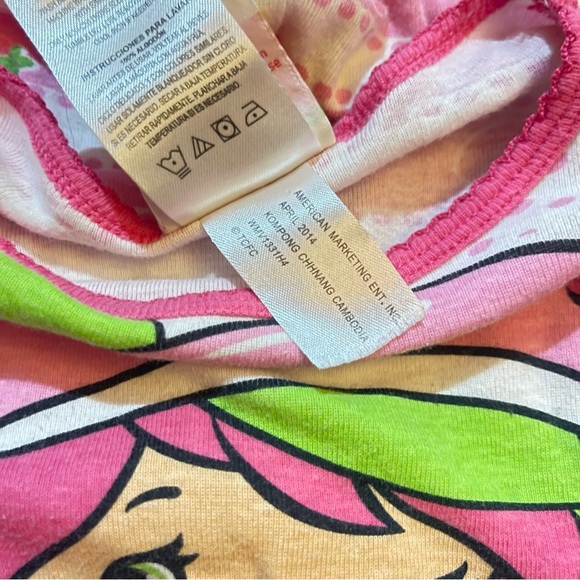 Y2K Strawberry Shortcake Deadstock 2010’s Pajama Set Shirt & Pants Rare 24M vtg - Picture 4 of 5